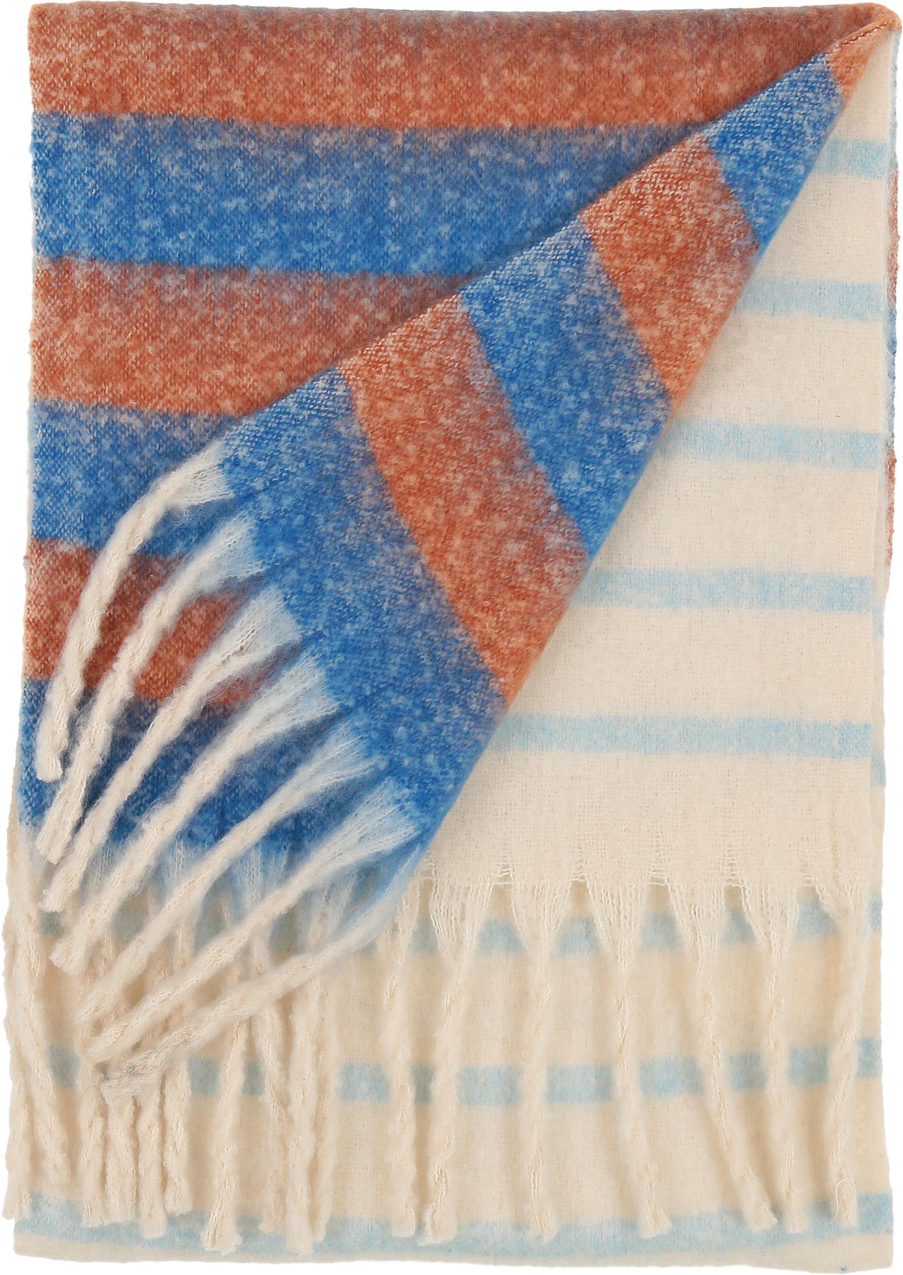 Boucle Variegated Stripes Woven Scarf - Soft Winter Fashion Accessory for Women | Perfect for Cold Weather, Office & Casual Outfits