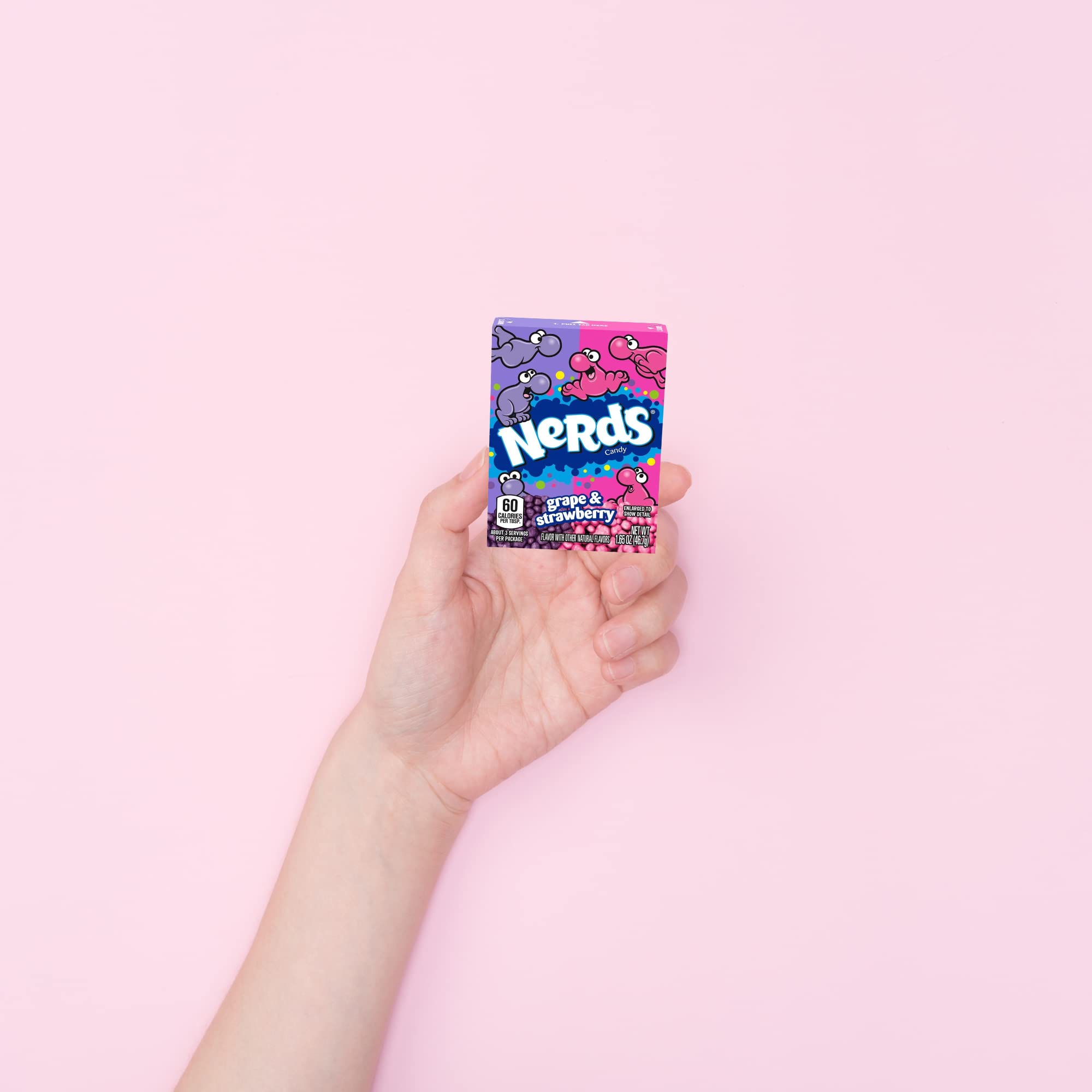 Nerds Candy Boxes - Grape & Strawberry Flavored Bulk Candy with Dual Lid - Pack of 3 | Nostalgic Party Favors, Dessert Topping, Movie Night Snacks, Office Treats