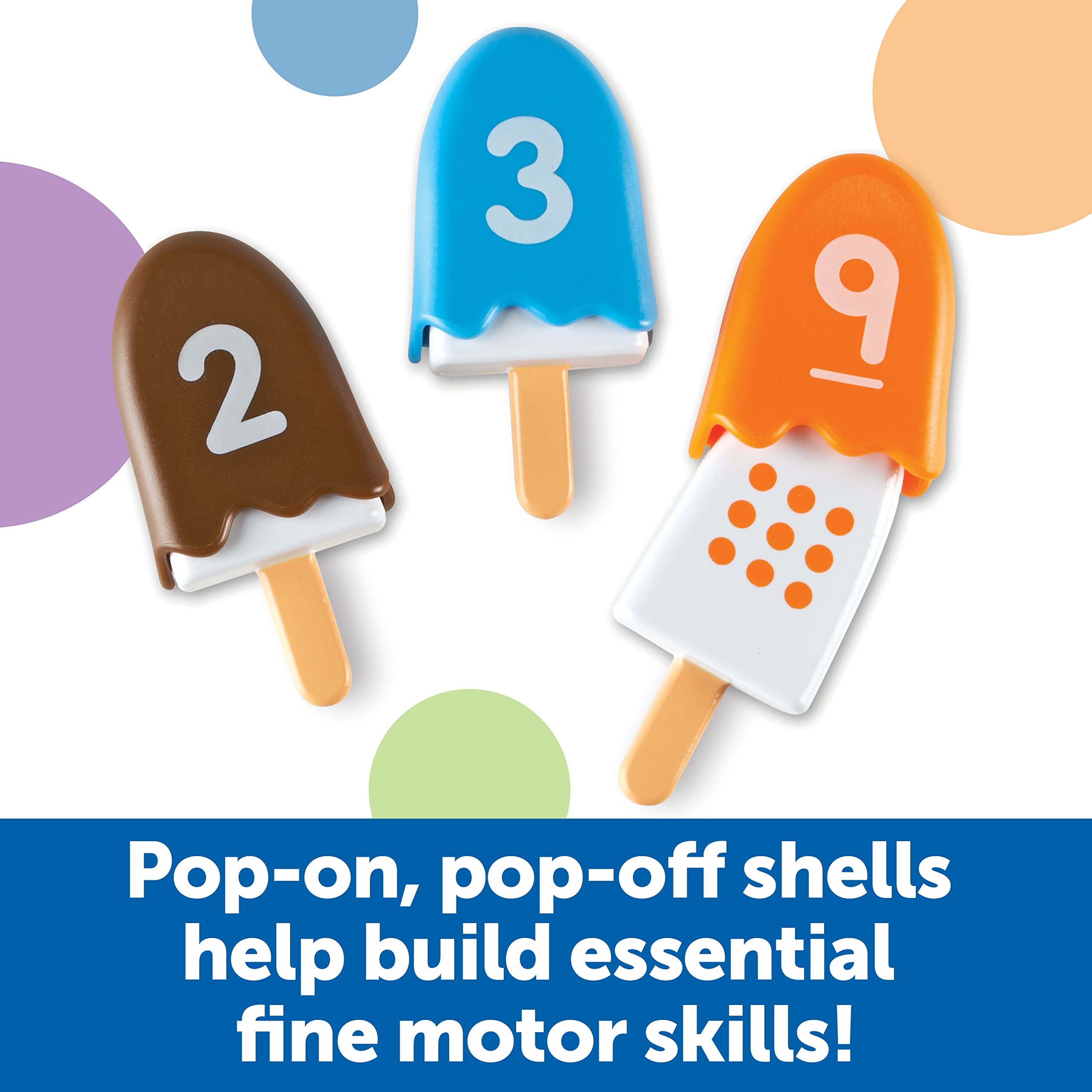 Learning Resources Smart Snacks Number Pops - 20 Piece Counting & Matching Toddler Toys for Ages 2+, Preschool Math Games, Fine Motor Skills Development, Number Recognition for Kids - Perfect for Homeschooling & Classroom Learning Activities