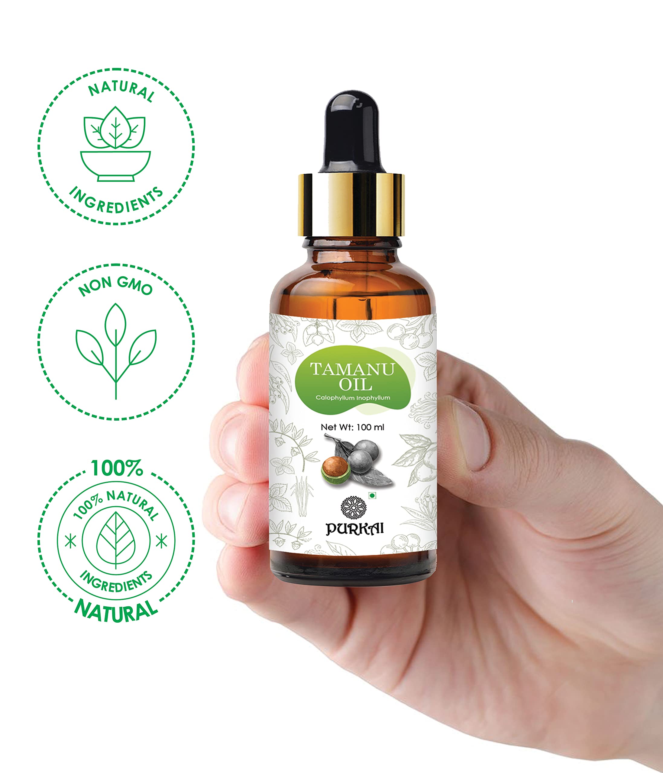 Organic Tamanu Oil 3.8 oz (112ml) - 100% Pure Cold Pressed for Skin & Hair Care - Natural Moisturizer for Face, Body, Acne & Scars - Perfect for DIY Beauty & Aromatherapy