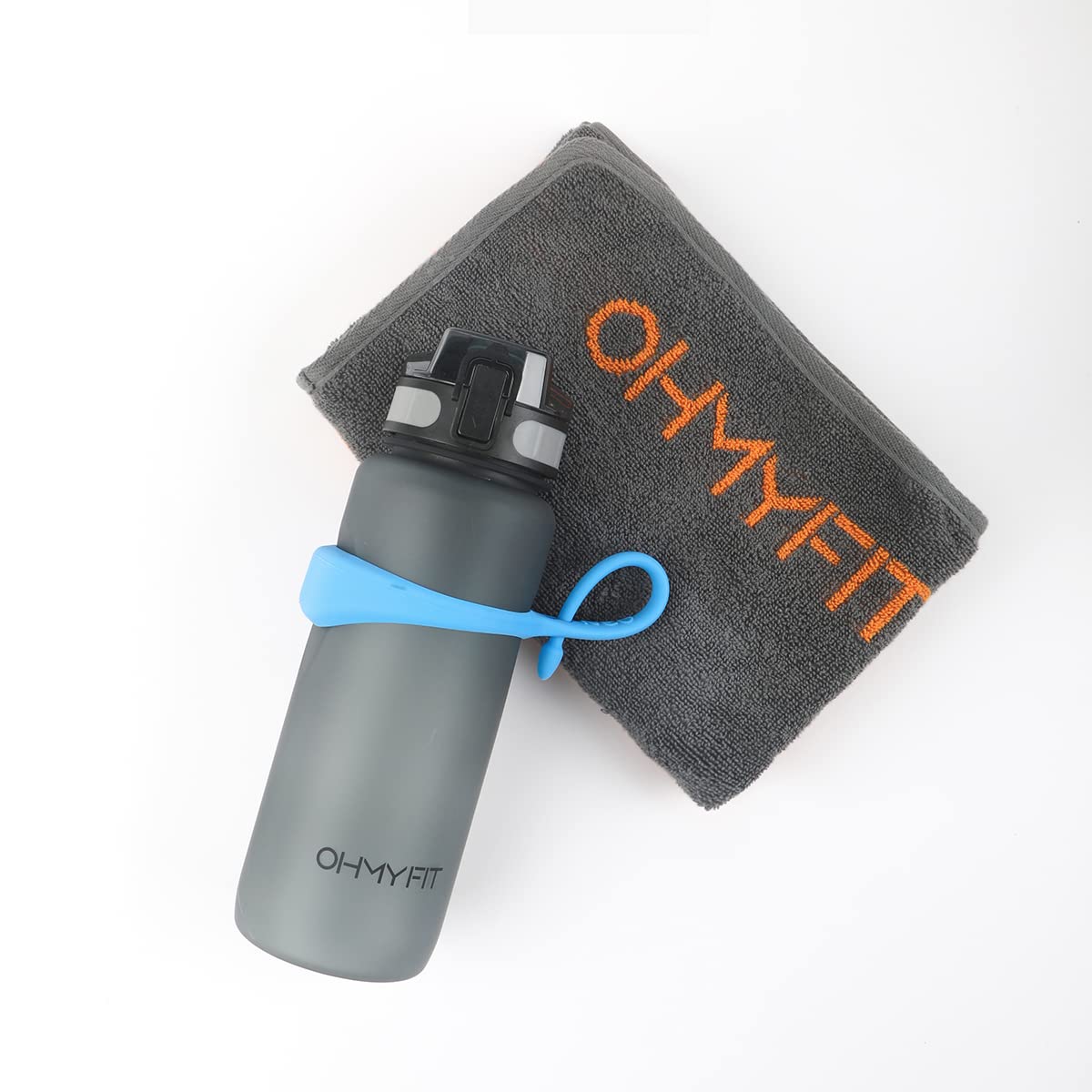 **18 oz Tritan Sports Water Bottle & Smart Fitness Towel with Zippered Pocket - Gym, Running, Hiking & Outdoor Workout Essentials Bundle**
