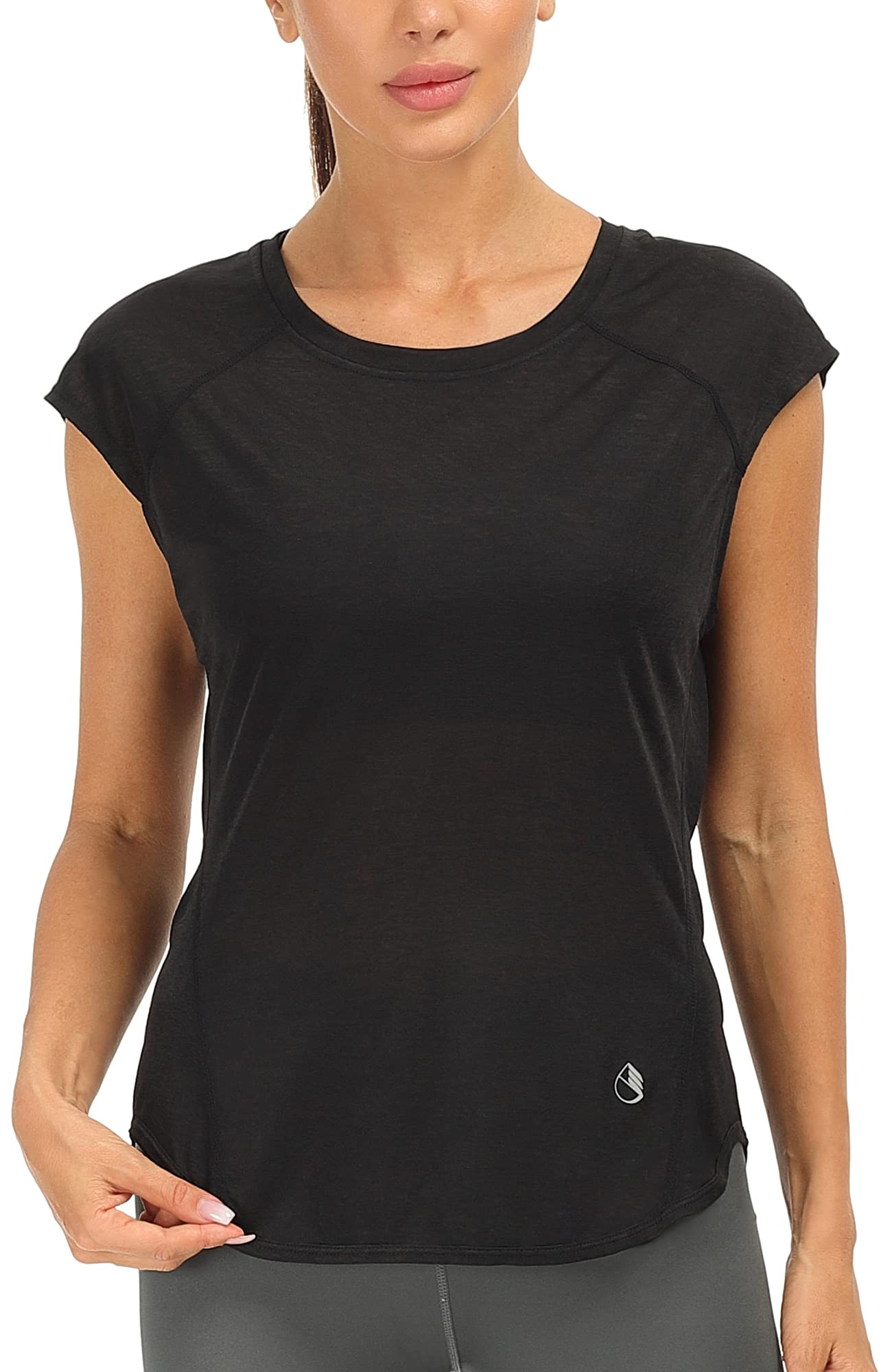 Icyzone Women's Workout T-Shirt - Breathable Fitness Top for Gym, Yoga, Running & Exercise | Cap Sleeve Activewear for Women | Perfect for Workouts, Yoga Classes & Outdoor Activities
