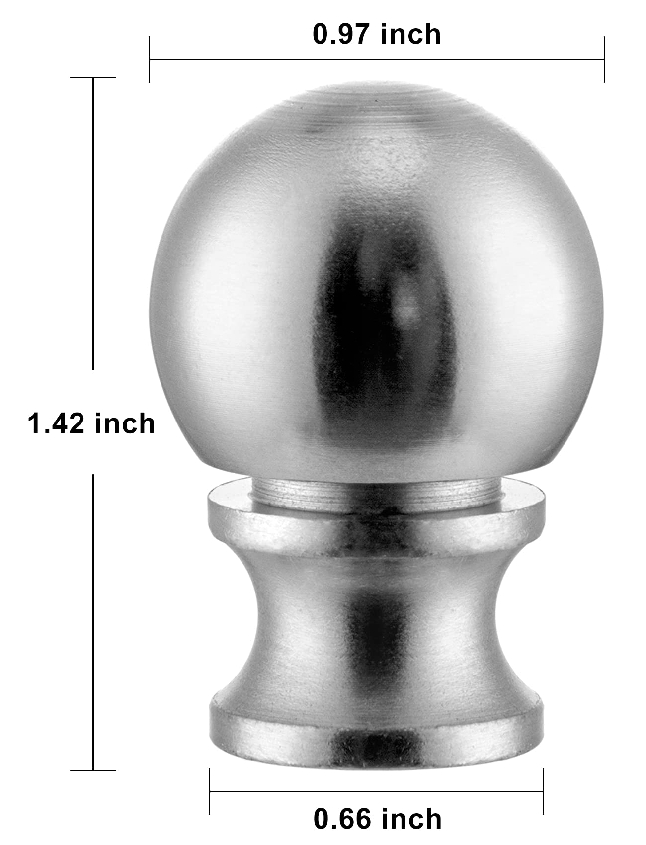 2 Pack Silver Ball Lamp Finials - Top Knob, Nut & Shade Holder for Table & Floor Lamps - Perfect for Living Room, Bedroom & Office Lighting Decor