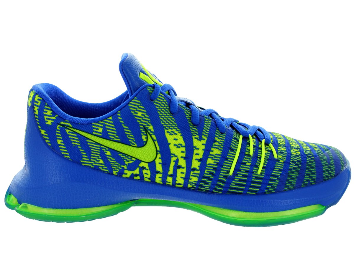 Nike KD 8 (GS) Hyper Cobalt/Volt/Deep Royal Blue Basketball Shoes for Kids - Youth Size 4 US | Lightweight Performance Sneakers for School Sports & Outdoor Play
