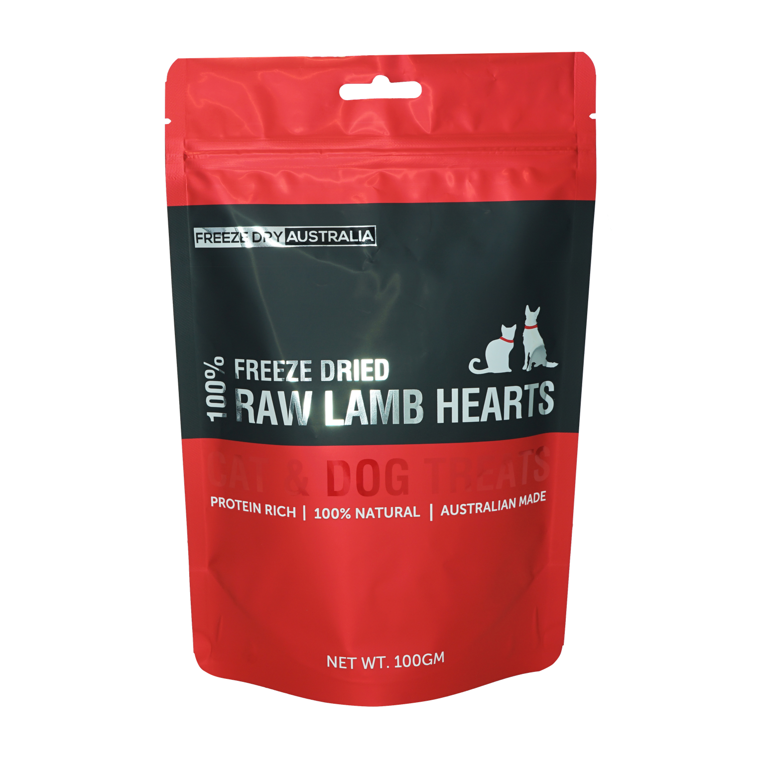Premium Freeze-Dried Australia Diced Lamb Hearts - 100g Natural Dog & Cat Treats | High-Protein Snack for Training, Rewards & Dental Health | Grain-Free, All-Natural Pet Food Supplement