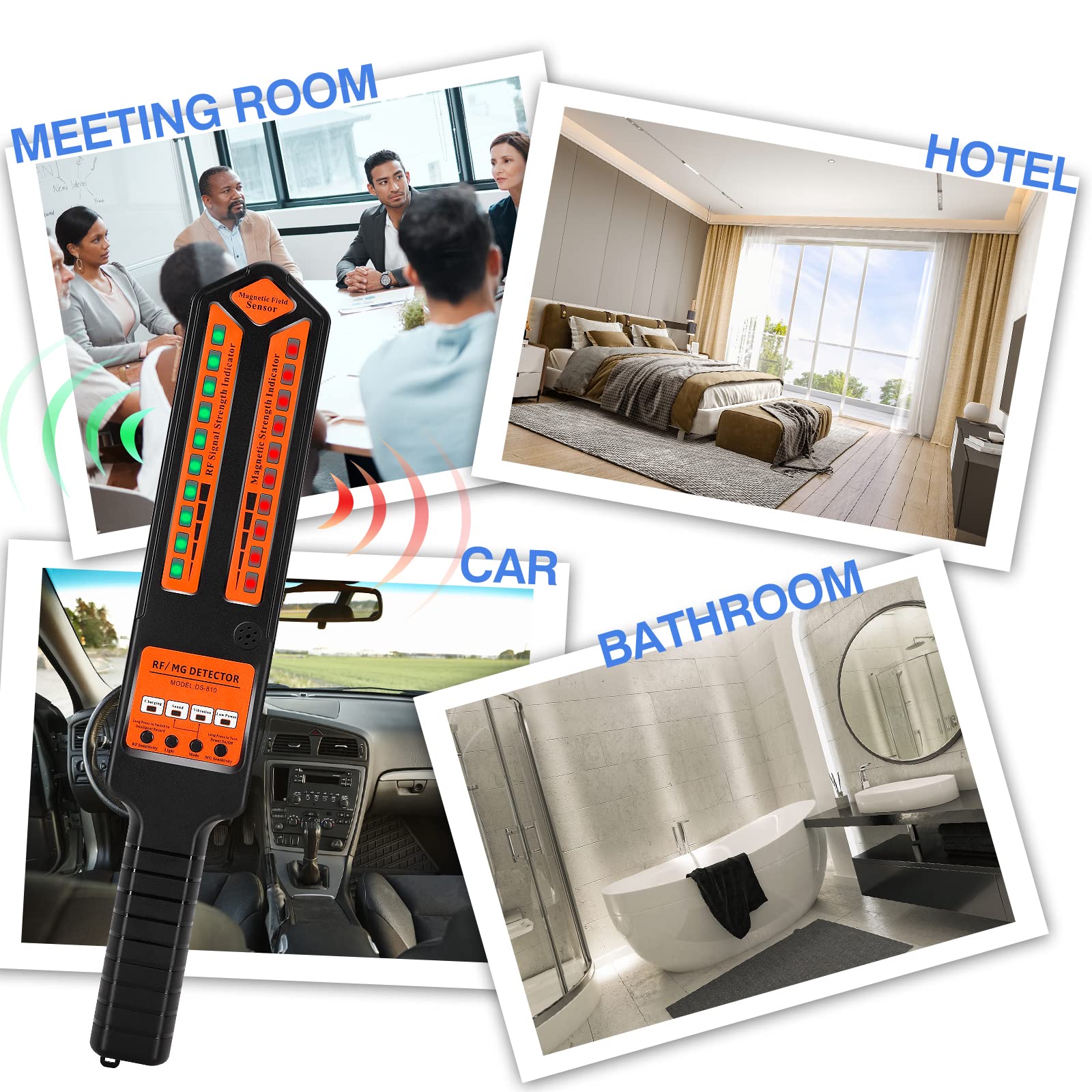 Anti Spy Detector & GPS Bug Finder - RF Signal Wireless Scanner for Hidden Cameras & Electronic Bug Sweeper | Detect Car GPS Trackers & Surveillance Devices | Ideal for Home, Office & Vehicle Security