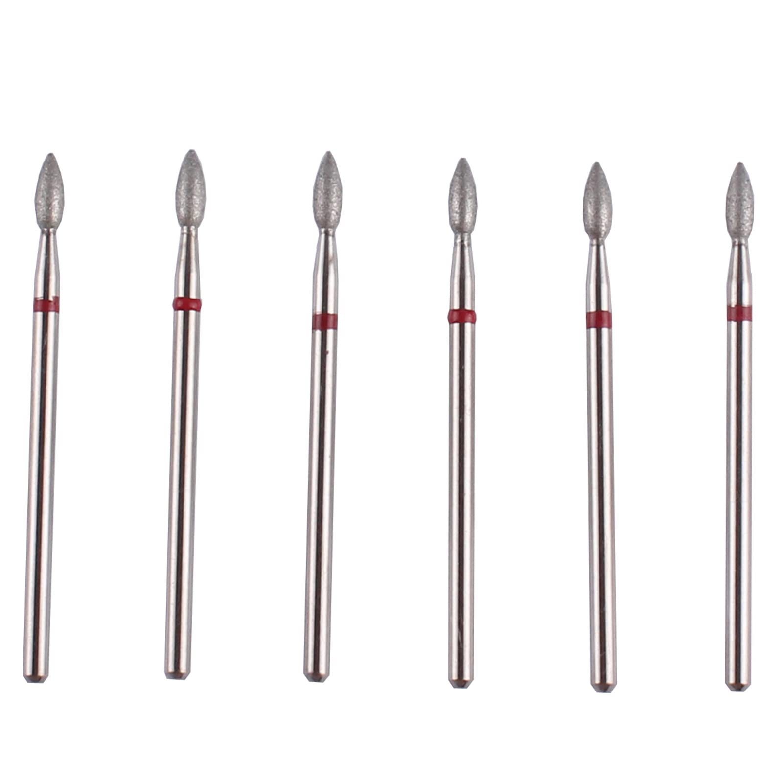 6-Piece Flame Shape Diamond Cuticle Cleaner Bits for Professional Dry Manicure - 3/32 Shank Efile Drill Bit Kit - Perfect for Nail Salons & At-Home Manicures