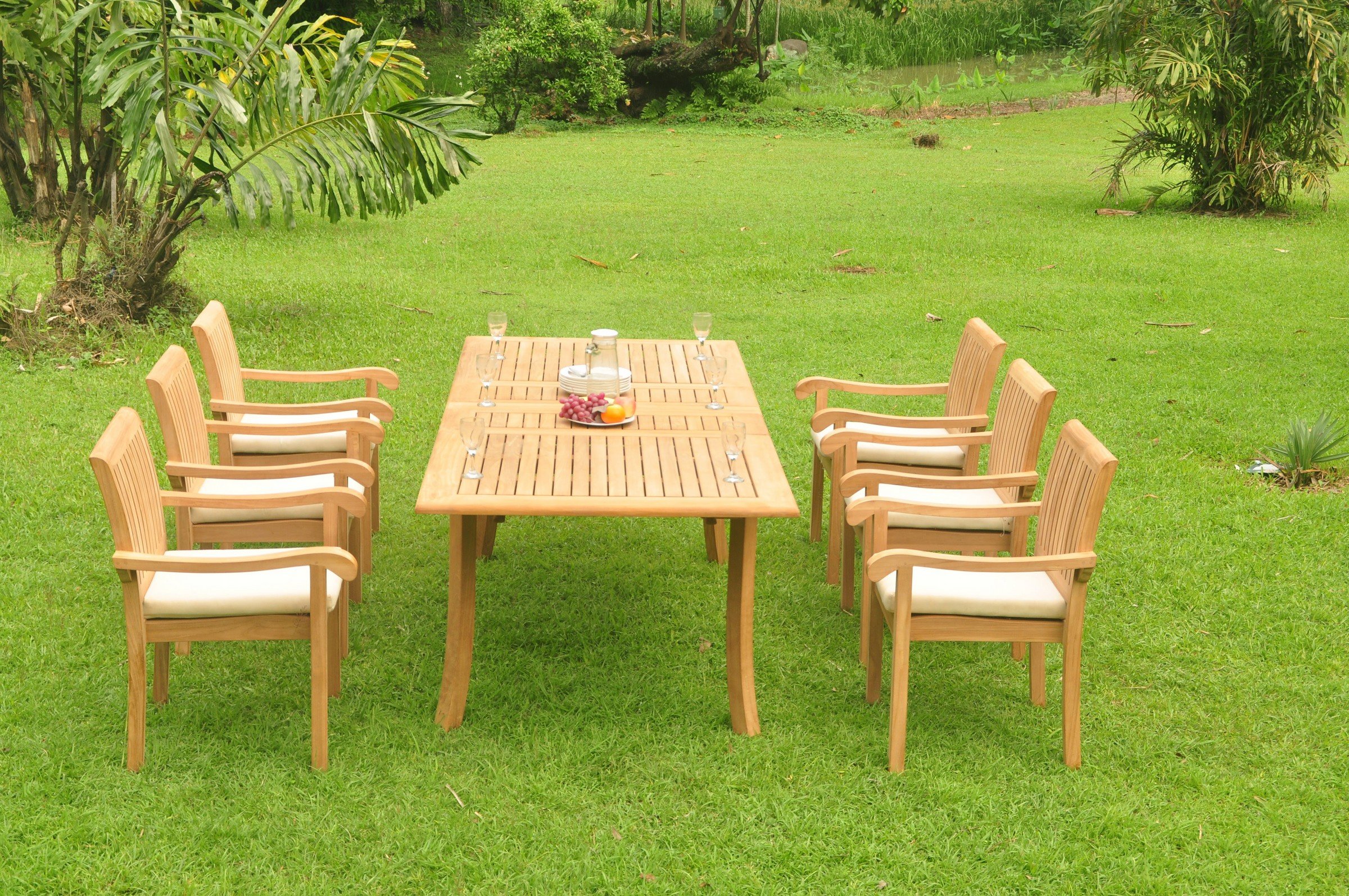 Premium 6-Piece Teak Wood Dining Set with 94