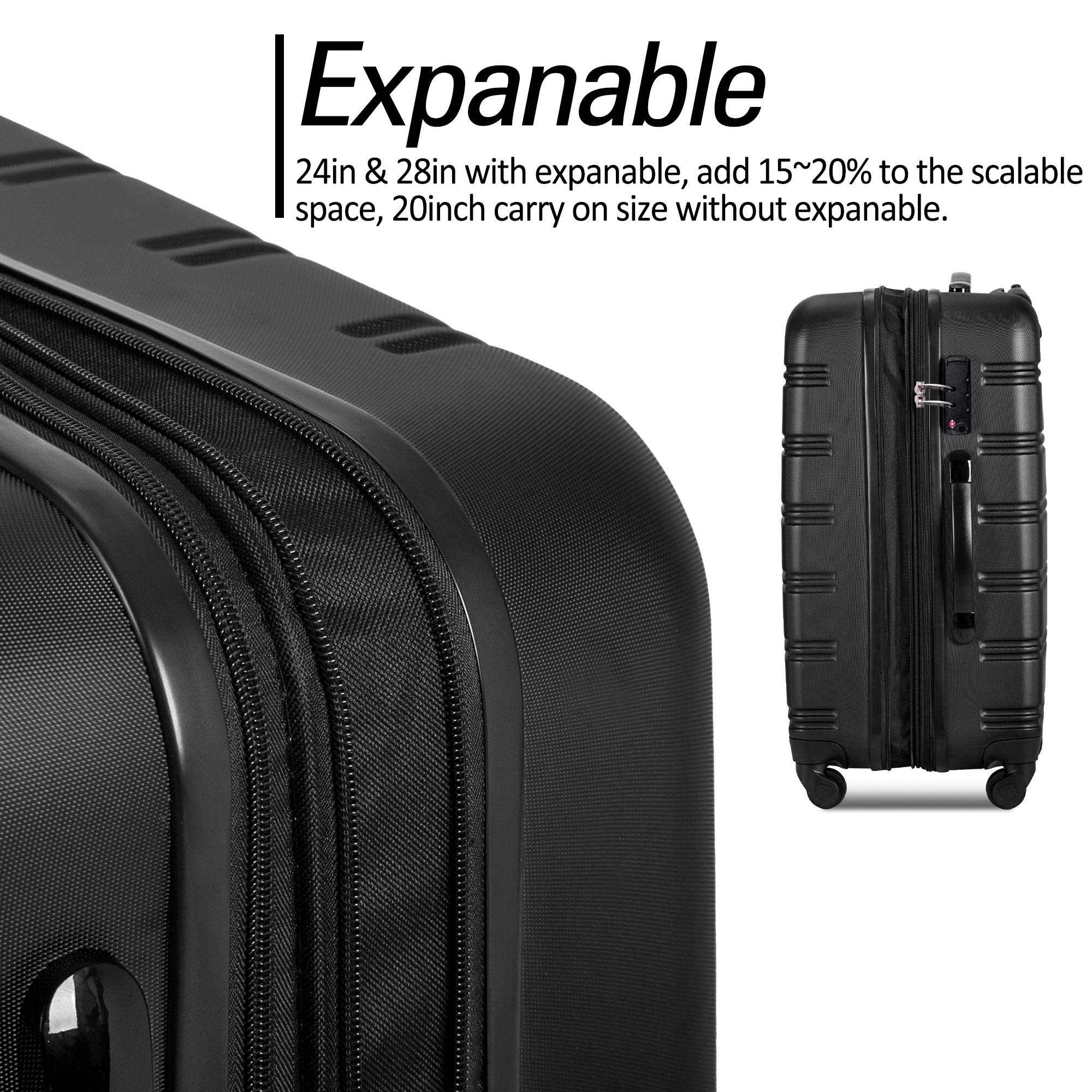 HomVent 3-Piece Spinner Luggage Set with TSA Lock - 20