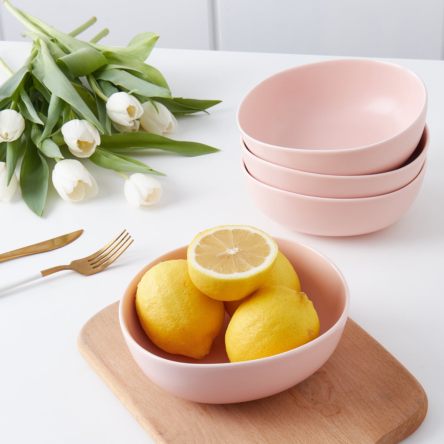 Delilah Porcelain Bowl Set - 6-Piece Dinnerware Set for Soup, Salad & Dessert | Elegant & Durable for Everyday Use & Entertaining