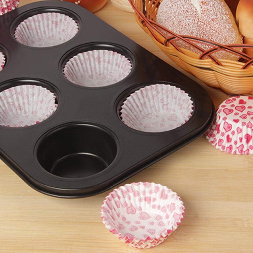 Kuber Industries 6-Slot Non-Stick Cupcake Baking Pan | Premium Black Muffin & Small Cake Mold for Home Baking | Perfect for Birthday Parties, Tea Time & Holiday Desserts