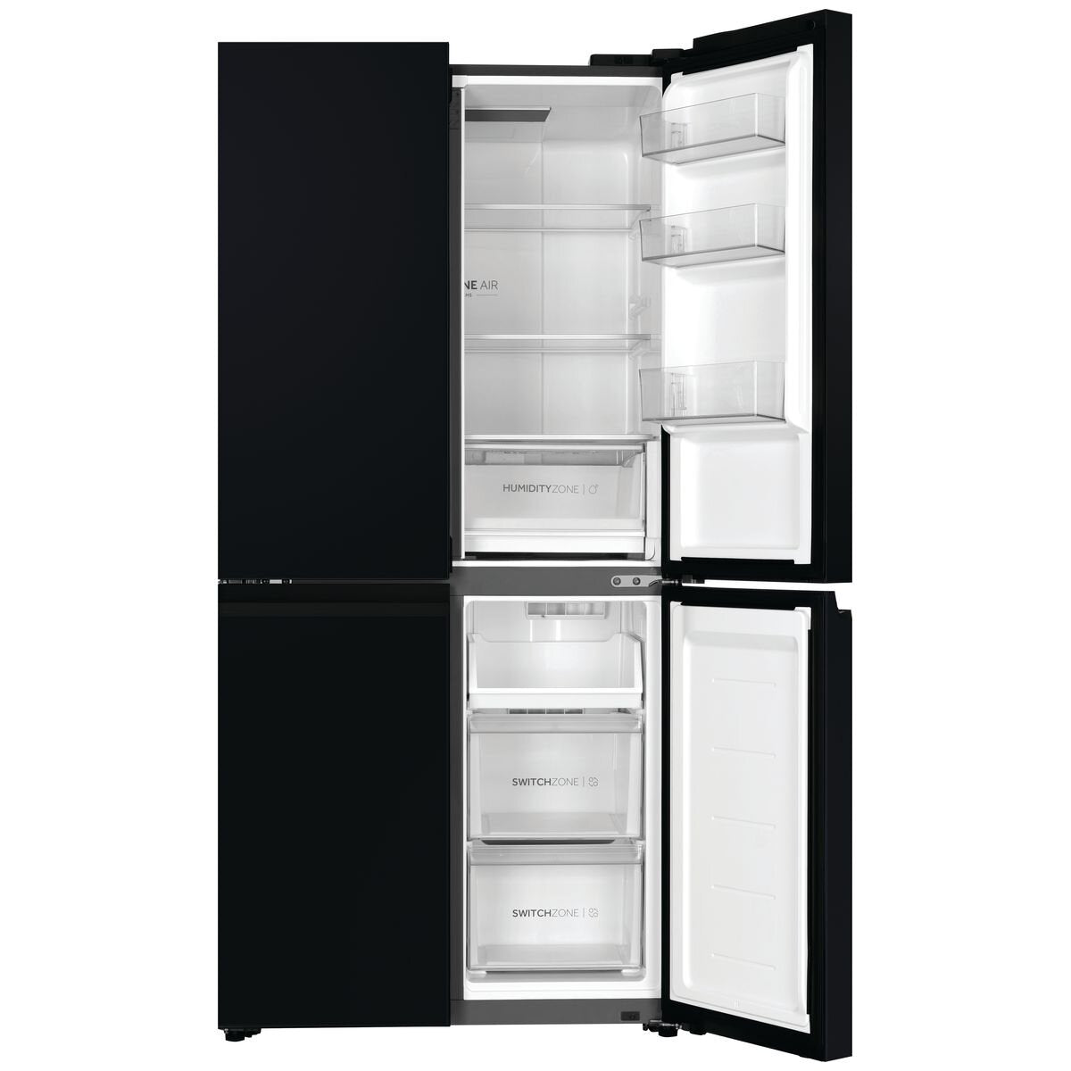 Haier 463L Quad Door Refrigerator - Black Stainless Steel HRF530YC | Energy Efficient French Door Fridge with Spacious Interior for Large Families & Entertaining