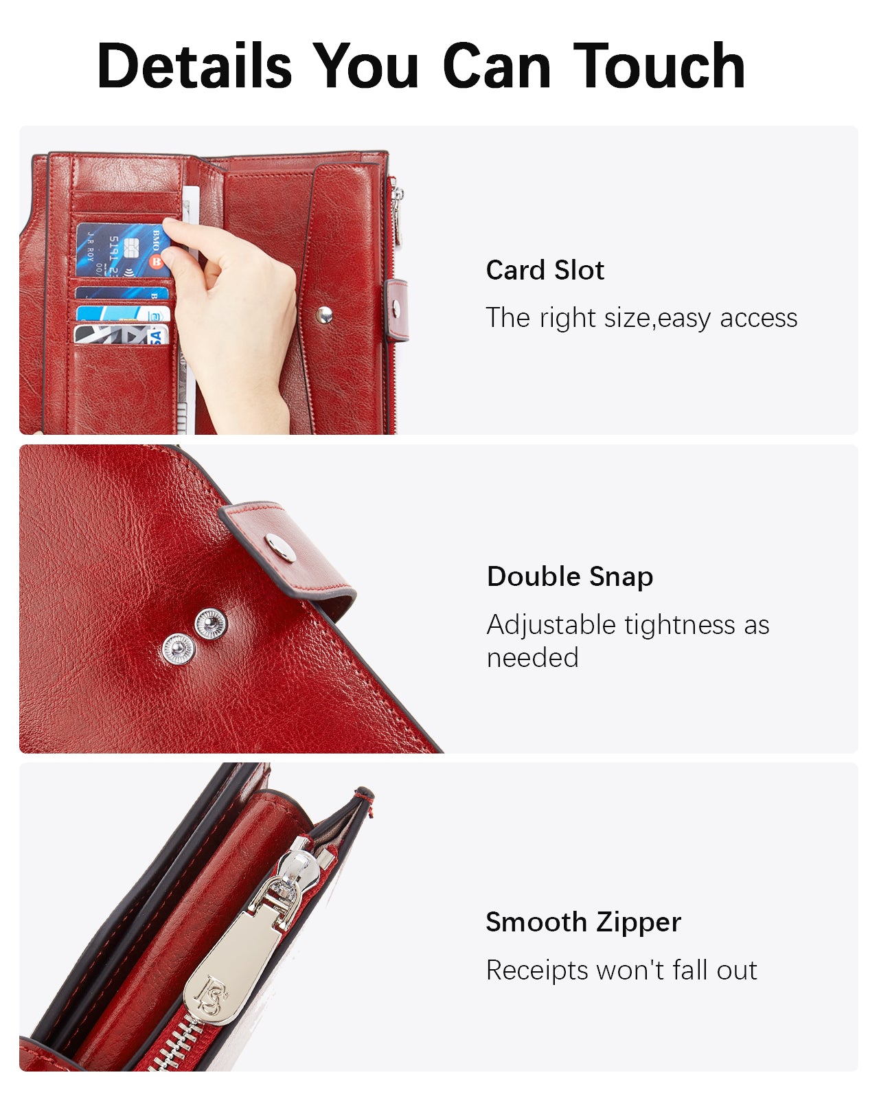 Genuine Leather RFID Blocking Wallet with Checkbook Holder - Slim Cash Clutch for Women & Men - Perfect for Travel, Business & Everyday Use