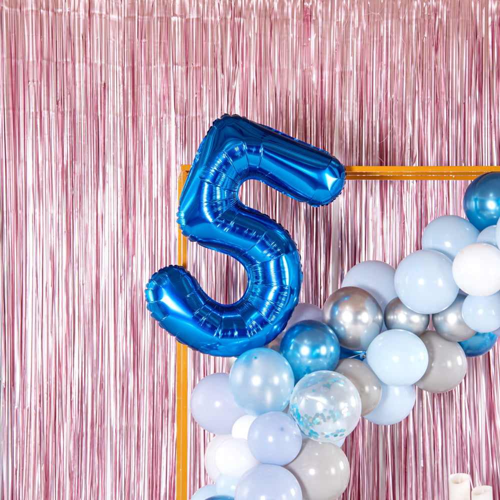Balloonify Blue Mylar Number 5 Balloon - 40 Inch Large Foil Balloon for Birthday Parties, Baby Showers & Anniversary Celebrations - 1 Count Box