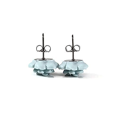 Hypoallergenic Succulent Earrings for Sensitive Ears - Aqua Color Pure Titanium Jewelry | Perfect for Daily Wear, Gift Giving & Special Occasions