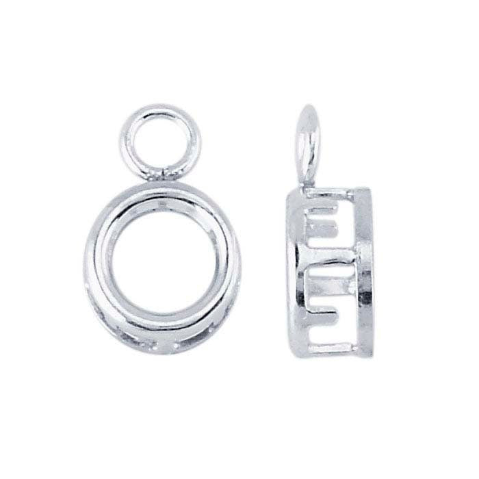 Sterling Silver 4mm or 6mm Round Back Set Dangle Mountings - Set of 2 Faceted Closed Rings for Earrings & Pendants - Perfect for Jewelry Making and DIY Craft Projects
