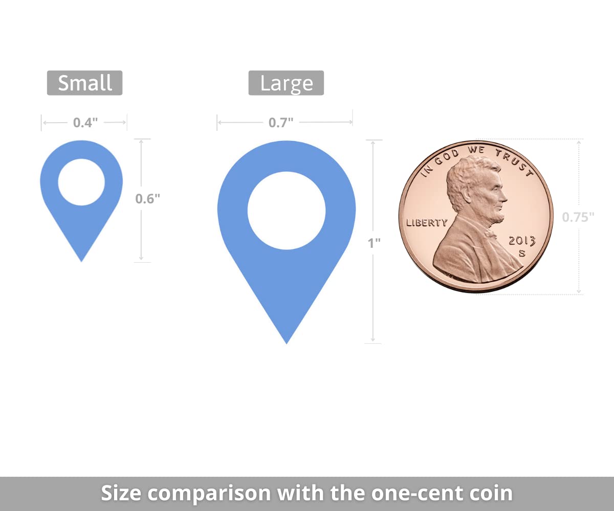 DealzEpic Self-Adhesive Map Location Marker Stickers - Peel & Stick Pointer Labels for Maps, Planners & Bulletin Boards - Perfect for Office Organization, Travel Planning & Classroom Projects