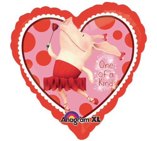 Amscan Olivia Heart Shaped Foil Balloon 18 Inch - Birthday Party Decorations, Bridal Shower Supplies, Valentine's Day Decor, Anniversary Celebration Balloons