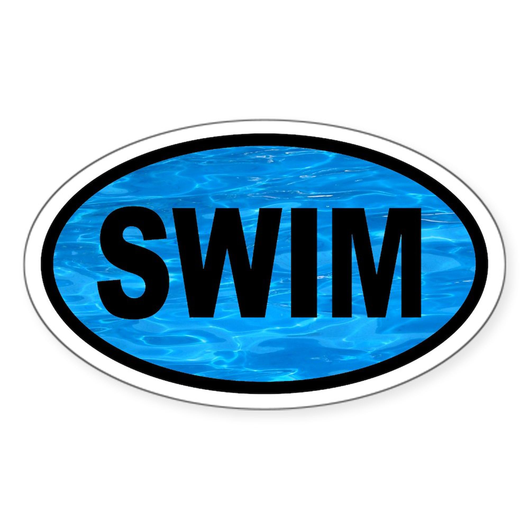 Funny Oval Pool & Swim Sticker - Waterproof Vinyl Decal for Cars, Laptops, Windows - Perfect for Beach Lovers & Summer Decor