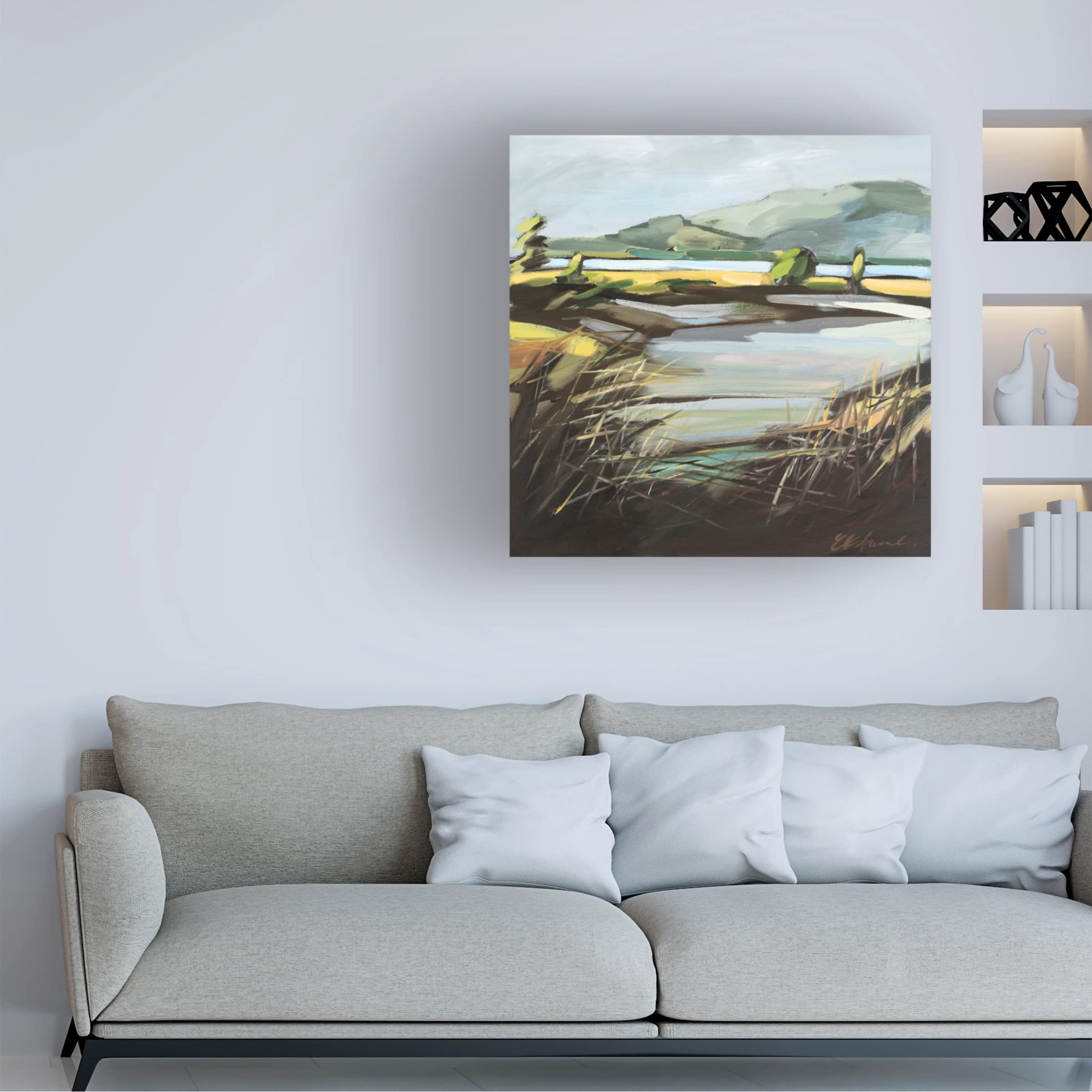 Trademark Fine Art 'Pantano' Canvas Wall Art by Kris Ekstrand - Stunning Landscape Painting for Living Room, Bedroom & Office Decor