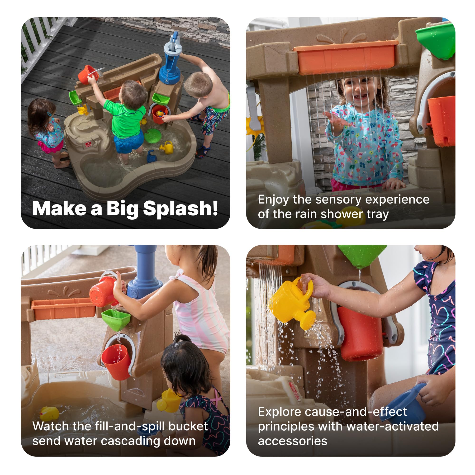 Step 2 Pump & Splash Discovery Pond Water Table - Outdoor Sensory Play Toy for Toddlers Ages 2+ with 10 Accessories - Summer Water Activity Table for Kids - Perfect for Backyard, Patio & Preschool Play