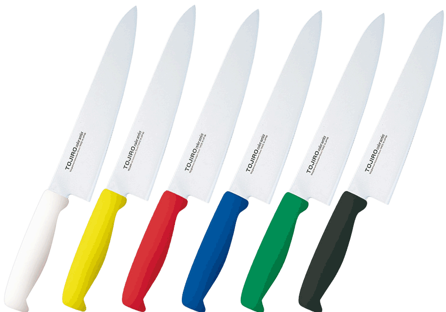 TOJIRO 210mm Color Molybdenum Vanadium Steel Chef Knife - 6 Vibrant Colors for Professional Cooking & Home Kitchen Use