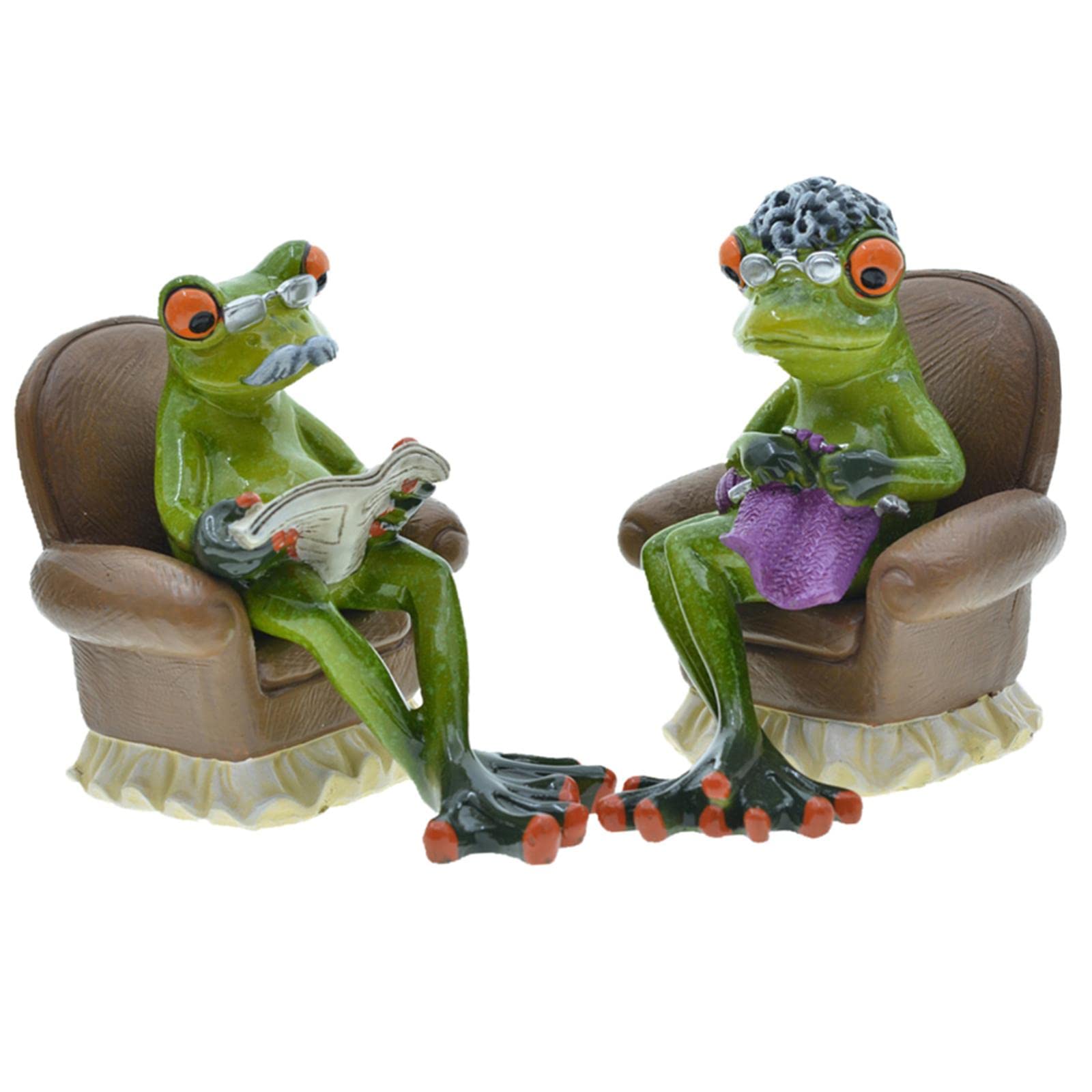 Bothyi Creative Handmade Frog Figurine - Unique Frog Sculpture Statue for Collectors, Home & Office Decor (8x10cm) - Perfect for Bookshelf, Desk Display & Gift Giving