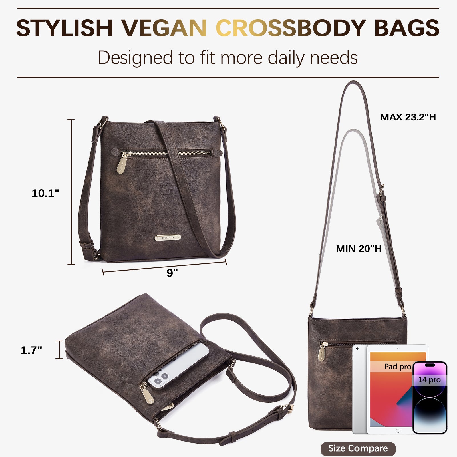 Secure Crossbody Bag with Zipper for Women & Men - Waterproof Travel Purse for Phone, Wallet & Essentials - Perfect for Daily Commute, Shopping & Travel