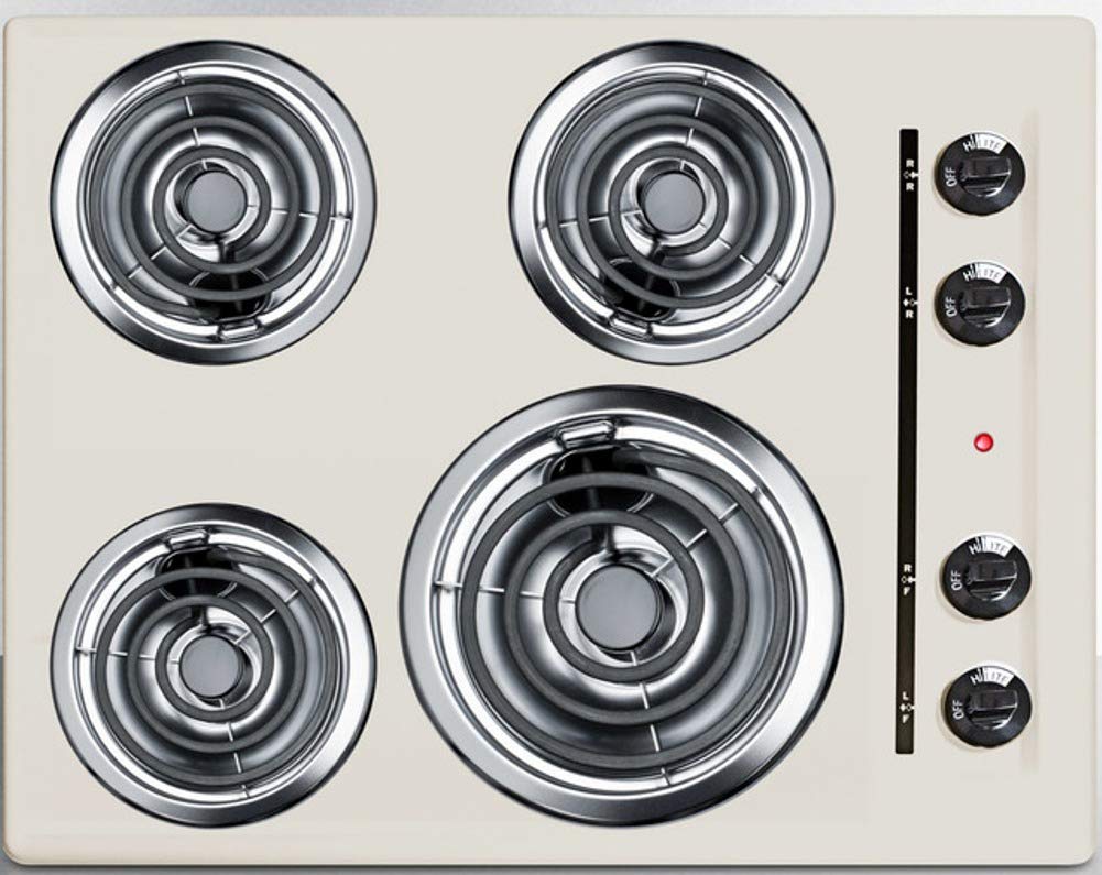 Summit SEL03 Electric Cooktop - 30 Inch Built-In Induction Stove with 4 Burners, Bisque Finish | Perfect for Modern Kitchens, Home Renovations & Small Space Cooking