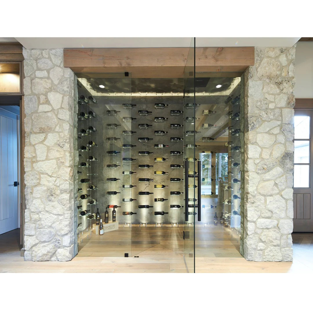 Blue Grouse 6 Bottle Floating Cable Wine Rack Display Kit - Modern Wine Storage Solution for Home Bars, Restaurants, and Wine Cellars