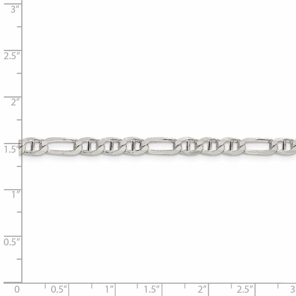 925 Sterling Silver 4.5mm Figaro Anchor Chain Bracelet for Women - Dainty Adjustable Jewelry Gift for Her - Perfect for Everyday Wear, Date Nights & Special Occasions