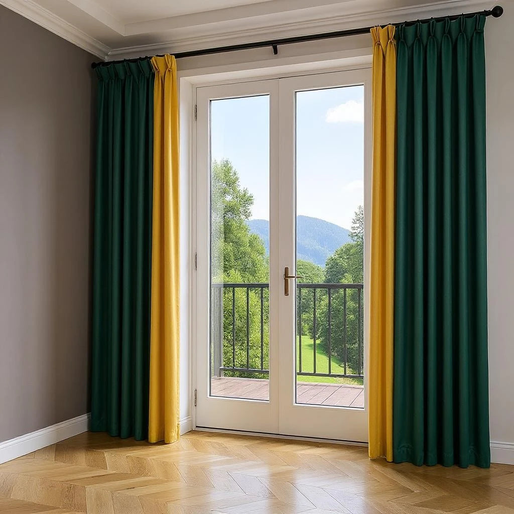 Raya Color Blocking Room Darkening Blackout Custom Curtains - Stylish Window Treatment for Bedroom, Living Room & Nursery - Blocks 99% of Light for Better Sleep