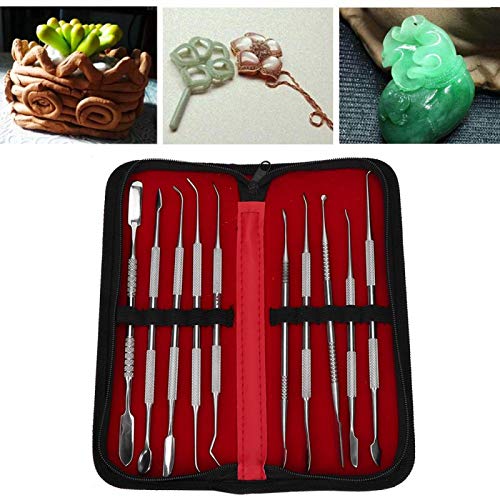 10Pcs Stainless Steel Clay Carving Knife Set - Professional Sculpting Tools for Pottery, Wax, Jewelry Making - Perfect for Artists, Crafters & DIY Projects (Home Studio, Classroom, Workshop Use)