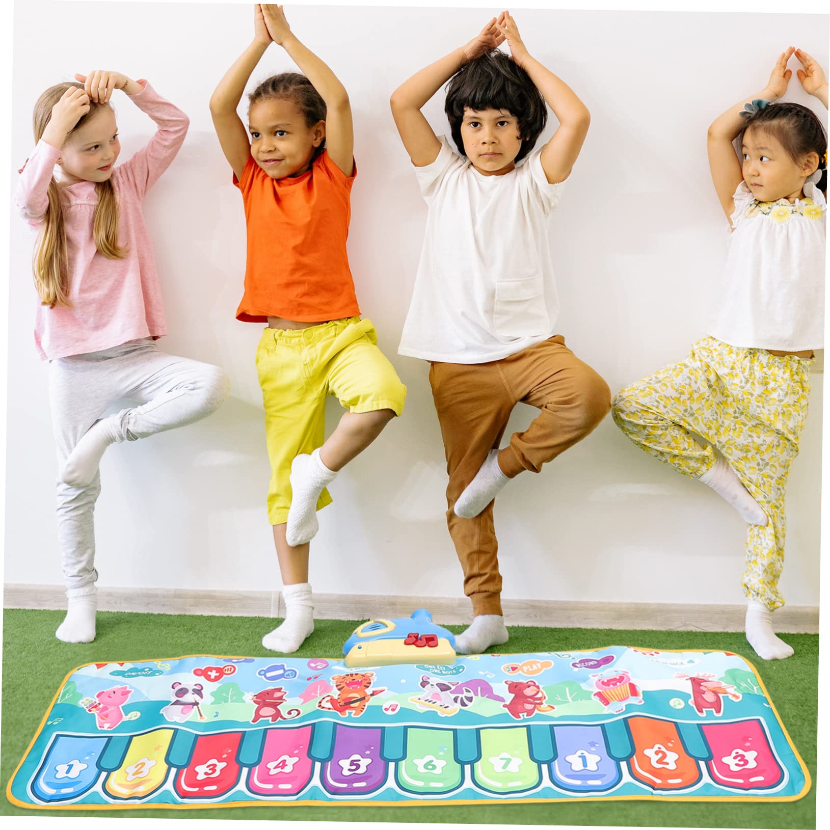 iBasenice 4-Piece Musical Piano Play Mat for Toddlers - Interactive Electronic Touch Floor Toy with Xylophone Components, Perfect for Baby Girls & Boys | Great for Playtime, Early Childhood Music Education & Sensory Development