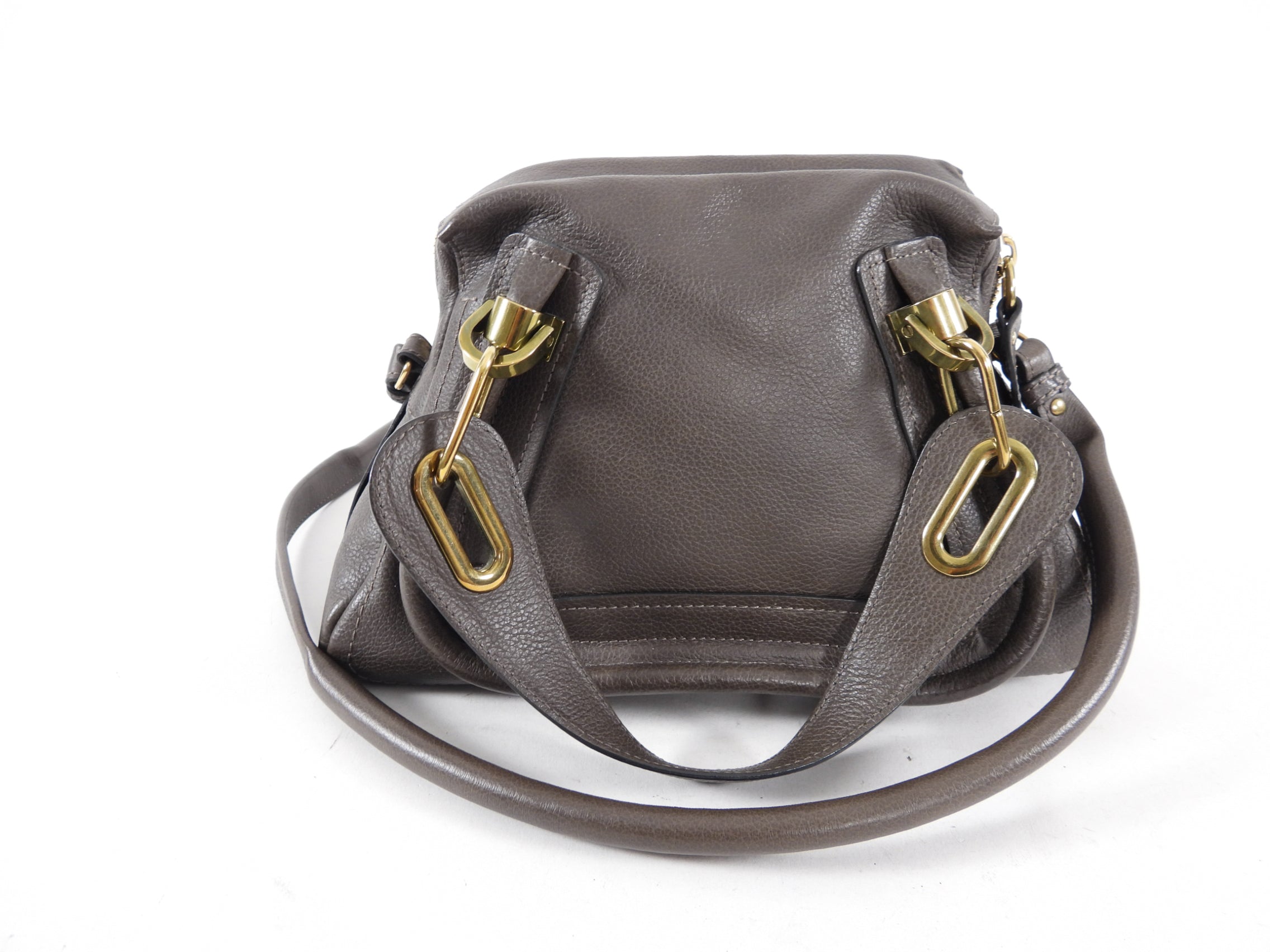 Chloe Paraty Small Taupe Rock Two-Way Handbag - Luxury Leather Shoulder Bag & Crossbody Purse for Women | Perfect for Work, Travel & Everyday Use