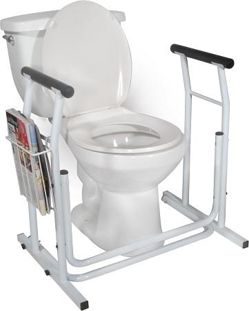 Stand Alone Toilet Safety Rail - Adjustable Bathroom Support Handle for Elderly & Disabled - Ideal for Home Care & Post-Surgery Recovery