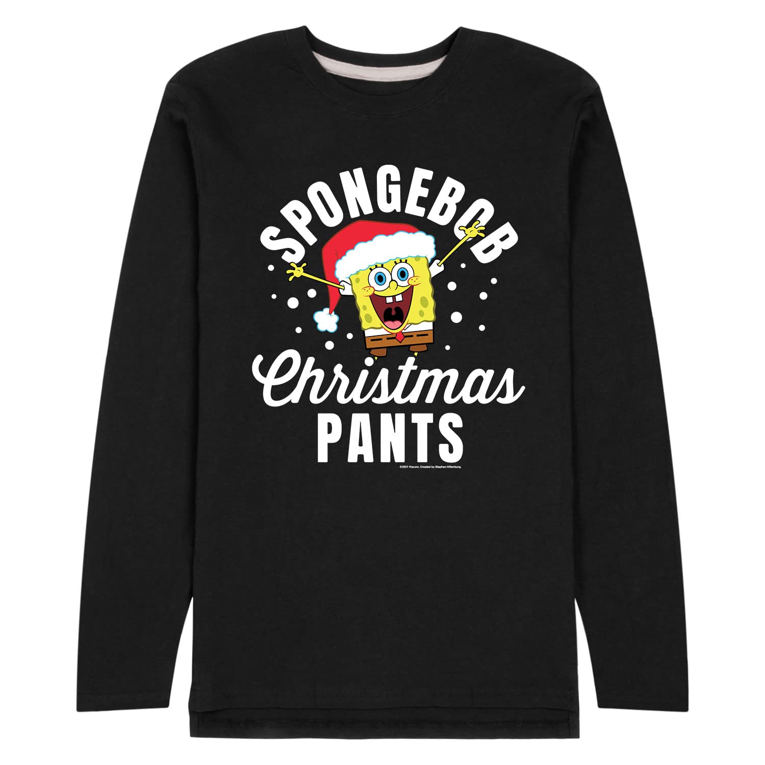 Spongebob Squarepants Christmas & Hanukkah Men's Long Sleeve Graphic T-Shirt - Funny Holiday Apparel for Christmas Parties & Festive Gatherings