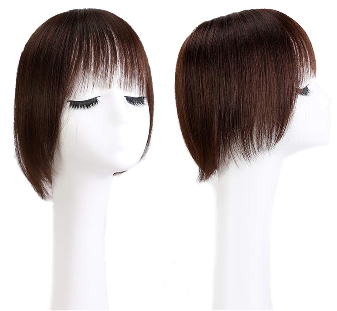 Clip-In Human Hair Topper for Women with Bangs - 8