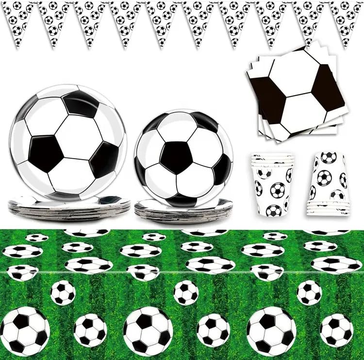 Wanna Party Soccer Themed 9oz Paper Cups - Pack of 8 | Soccer Party Supplies & Football Party Decorations for Game Day Celebrations, Birthday Parties & Sports Events