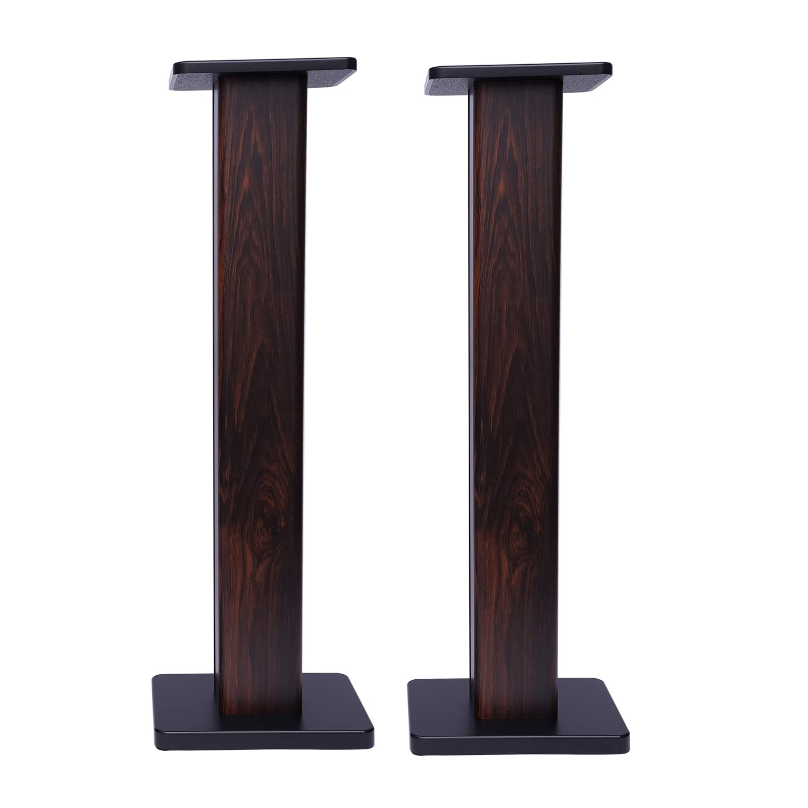 Premium 36 Inch Universal Speaker Stands for Bookshelf & Floor Speakers - Dark Wood Grain Design, Supports Up to 56.12Lbs (2-Pack) - Perfect for Home Theater, Studio & Living Room Audio Setup