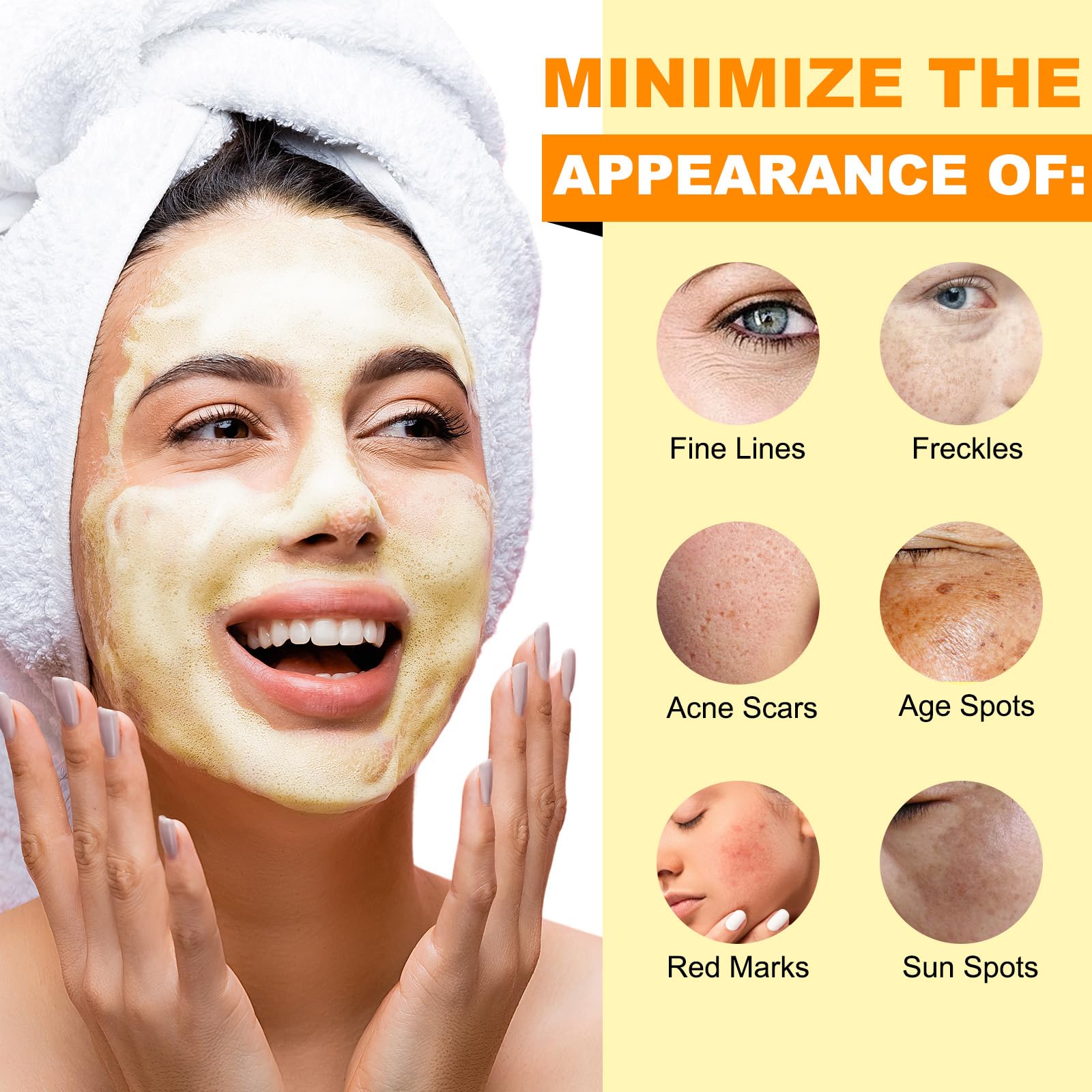 Turmeric & Kojic Acid Facial Cleansing Mousse - Deep Pore Cleanser for Skin Brightening, Firming & Keratin Removal (150ml) | Gentle Face Wash for Daily Skincare Routine & Acne-Prone Skin