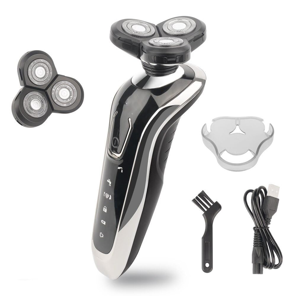 Men's Electric Head & Beard Shaver - Powerful Rechargeable Waterproof Shaving Machine with Bonus Replacement Head | Perfect for Travel, Gym & Daily Grooming