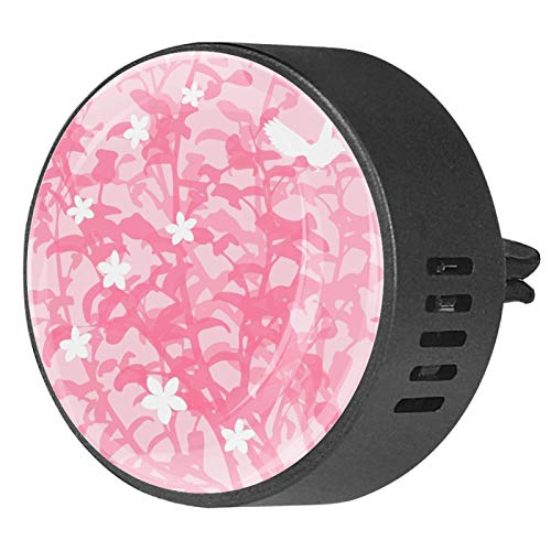 2 Pack 40mm Car Aromatherapy Essential Oil Diffuser - Floral Bird Spring Design Air Freshener Vent Clip with Scented Felt Pads for Home, Office & Car Interior Freshening