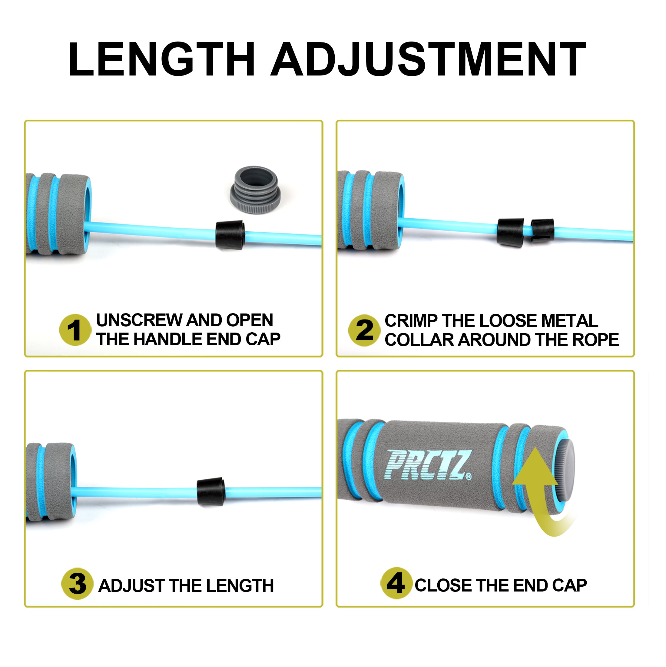 PRCTZ 9ft Adjustable PVC Jump Rope with Comfortable Foam Handles - Perfect for Home Workouts, Gym Training, and Fitness Enthusiasts