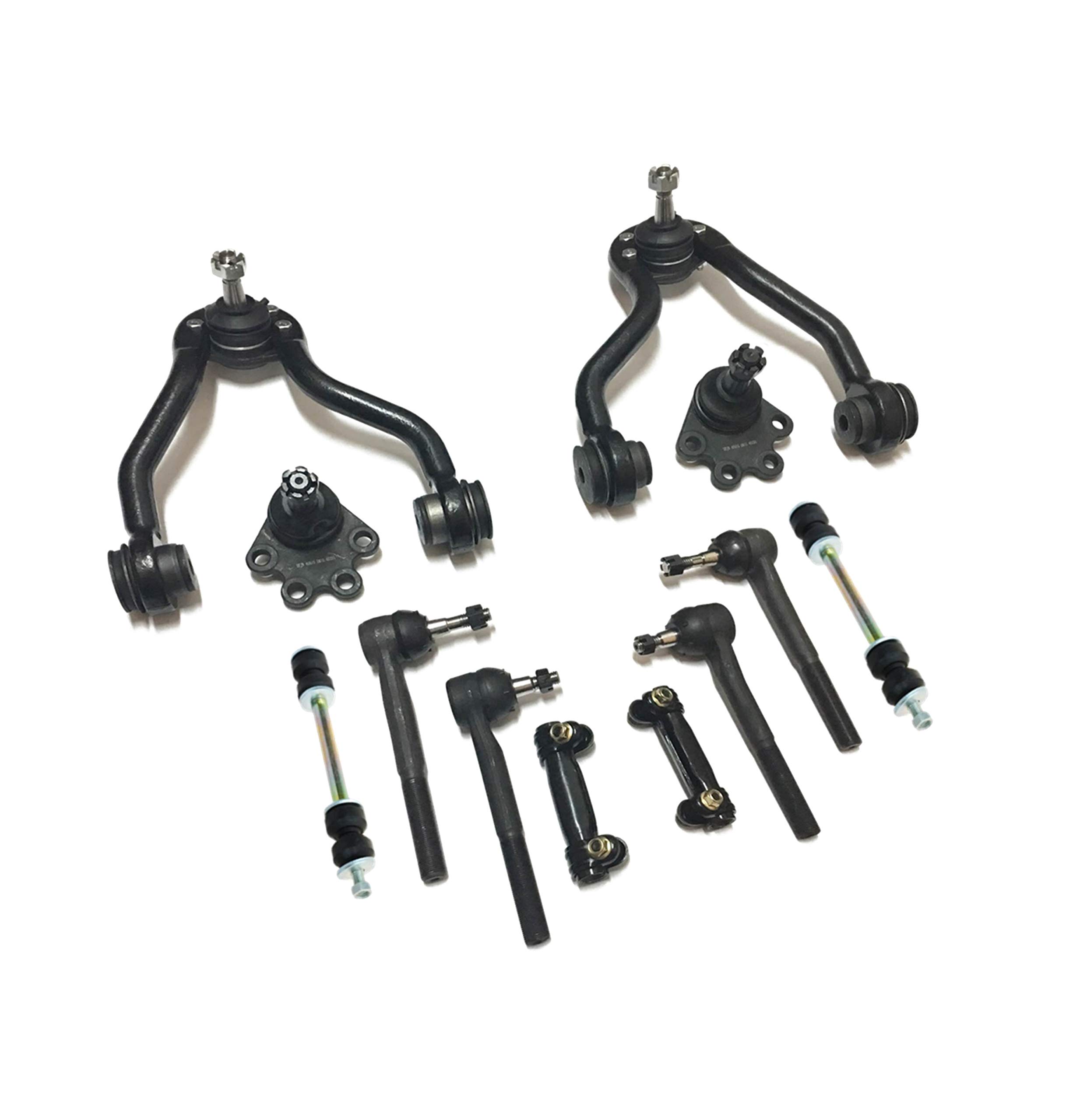 12 Pc Suspension Kit - Front Sway Bar Links, Inner & Outer Tie Rod Ends, Adjusting Sleeves, Lower Ball Joints, Upper Control Arms for Chevy Blazer, K1500, K2500 & GMC Yukon 4WD Models - Perfect for Off-Roading, Towing & Smooth Ride Maintenance