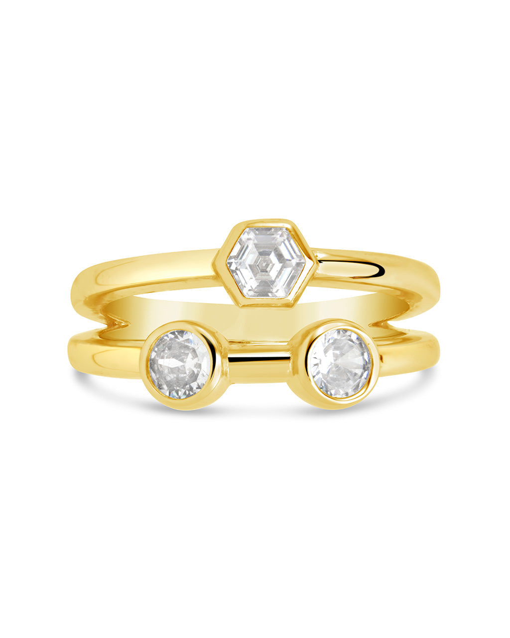 Lou Triple CZ Ring for Women - Elegant Cubic Zirconia Fashion Jewelry - Perfect for Parties, Weddings & Everyday Wear