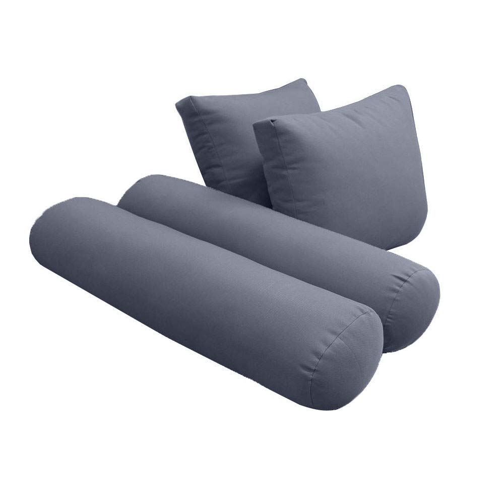 Style1 AD001 5-Piece Knife Edge Outdoor Daybed Mattress Set - Crib Size Cushion & Bolster Pillows for Patio, Poolside, and Garden Lounging
