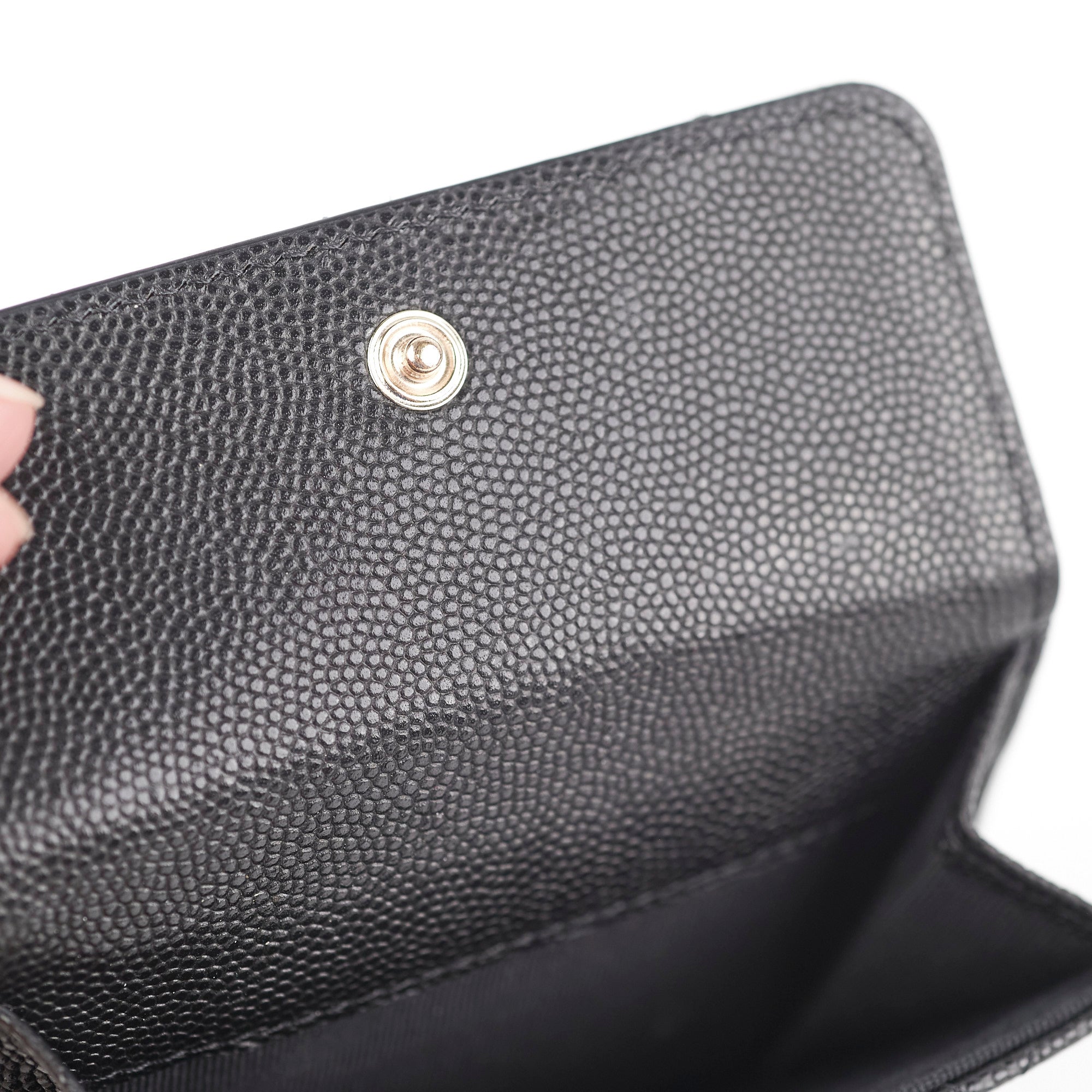 Chanel Caviar Leather Black Classic Flap Wallet for Women - Luxury Designer Card Holder & Coin Purse for Everyday Use, Travel and Special Occasions