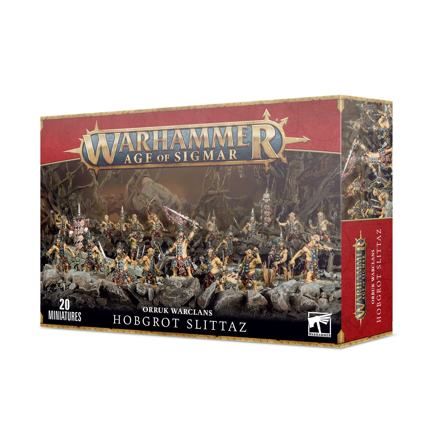 Games Workshop - Age of Sigmar: Orruk Warclans Hobgrot Slittas Miniature Set - Wargaming Tabletop Battle Figures for Fantasy Strategy Games
