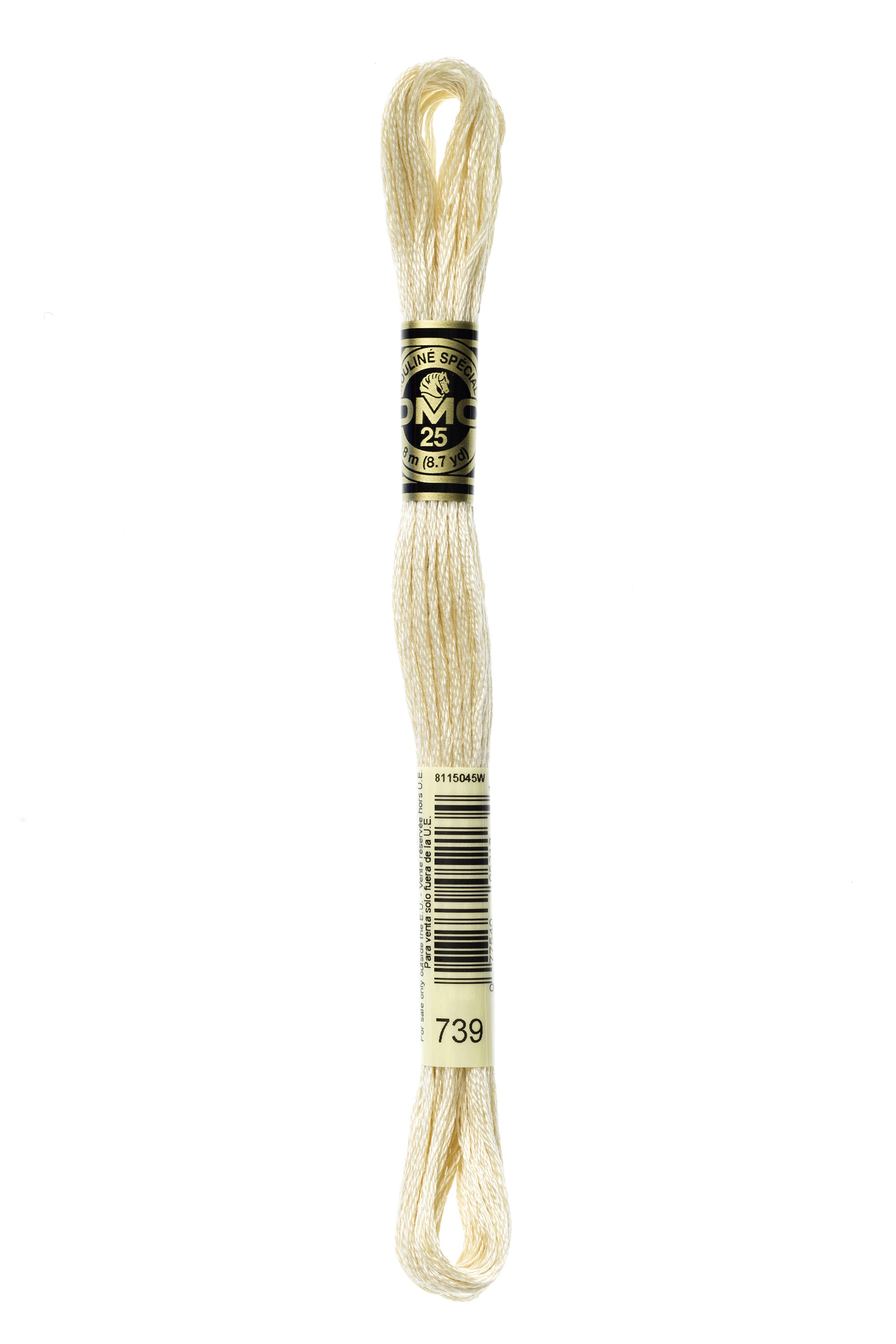 DMC 739 Cotton Embroidery Floss - 6 Stranded Premium Thread for Cross Stitch, Needlework & Hand Embroidery - Perfect for DIY Crafts, Scrapbooking & Home Decor Projects